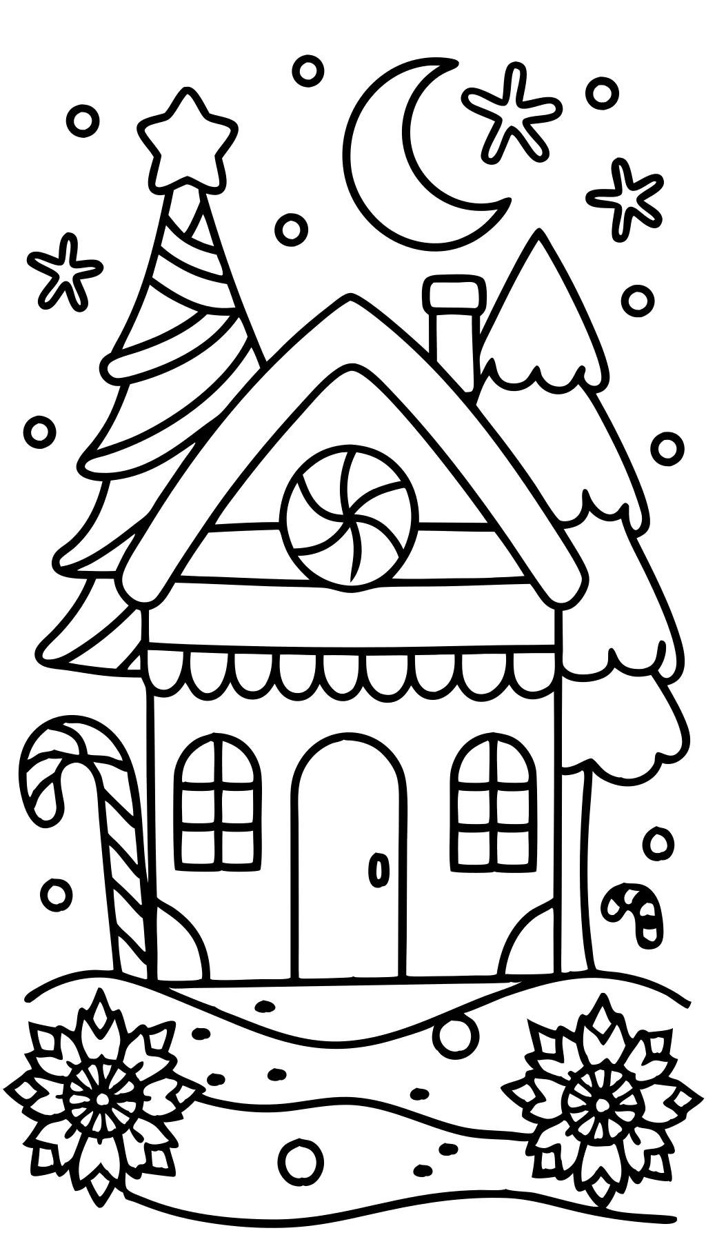 coloriages de maison de pain d’épice de Noël